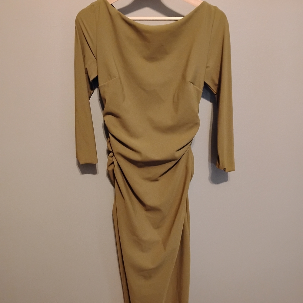 Chiara Boni Long Sleeve Tan Dress